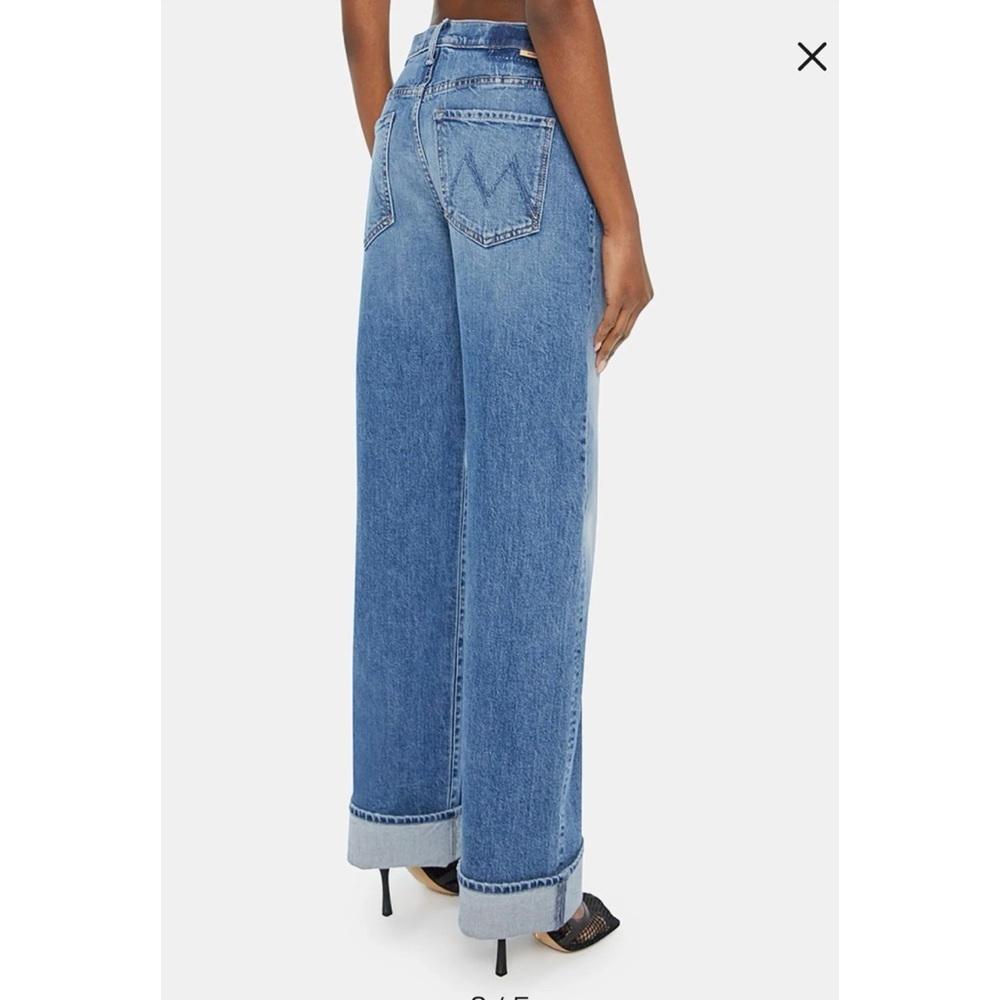 MOTHER Superior The Dodger Skimp Cuffed Jeans Medium Blue 24 - Picture 4 of 14